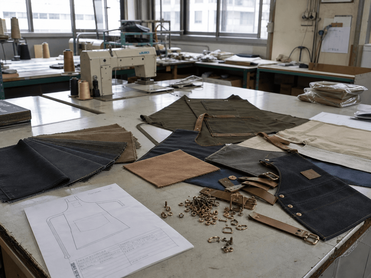 Linwa Apron Manufacturing factory design studio interior